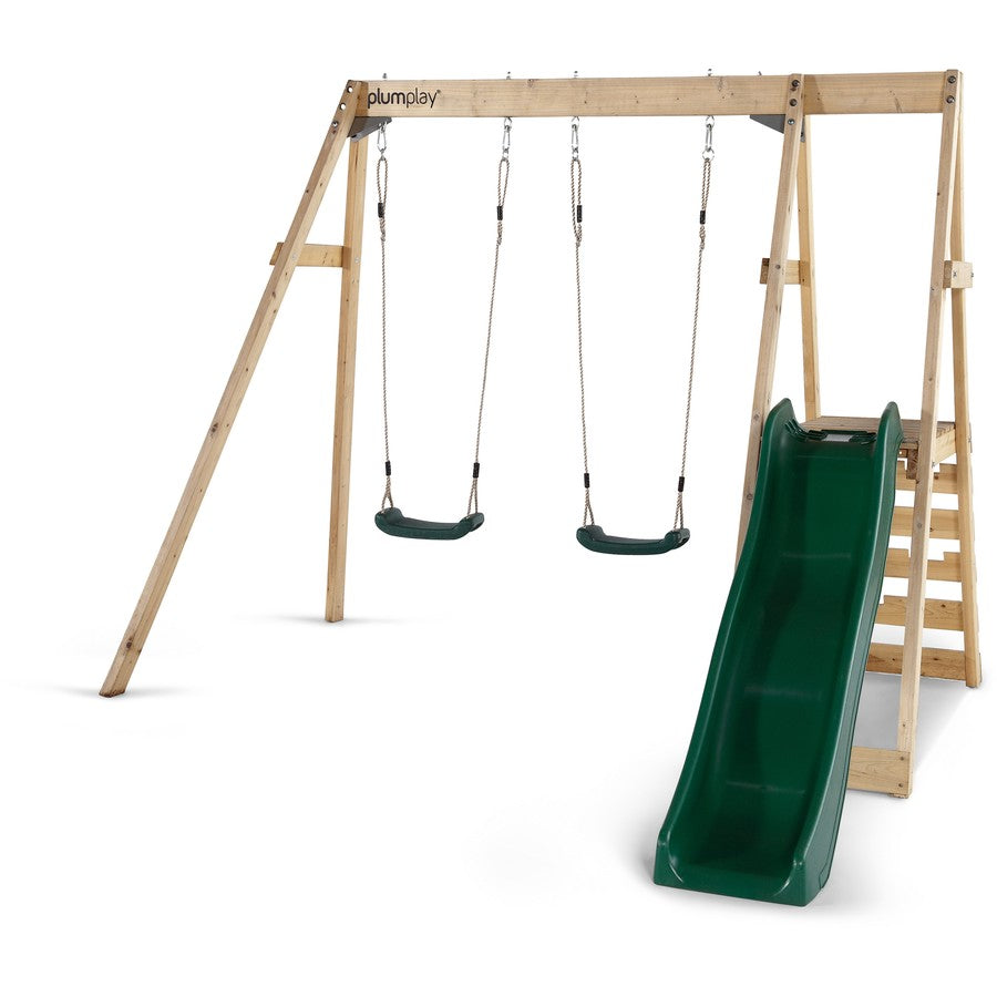 Plum Tamarin Wooden Playcentre slide and Swings