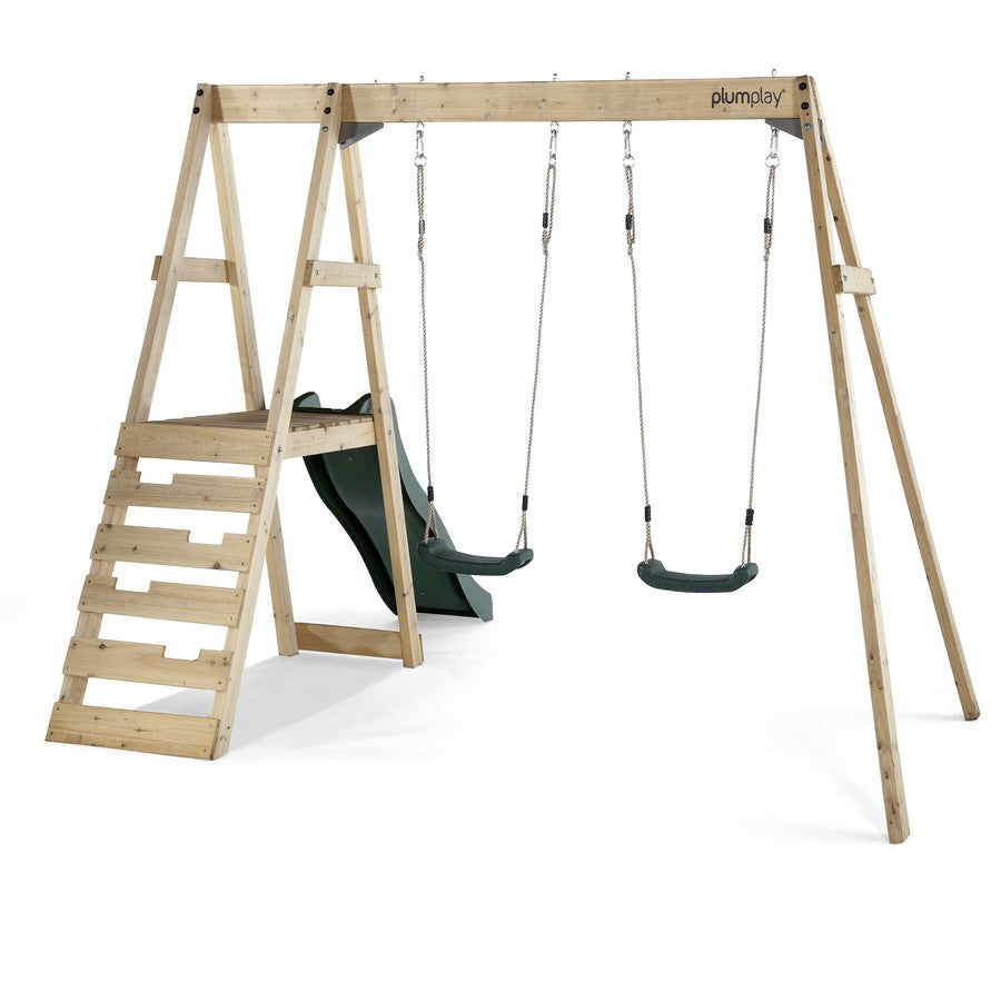 Plum Tamarin Wooden Playcentre slide and Swings